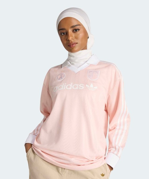 adidas（アディダス）の「サッカー 長袖 Tシャツ / ロンT / アディダスオリジナルス adidas Originals（Tシャツ/カットソー・レディース・ピンク/ブルー・MEDIUM/LARGE/X-LARGE/XX-LARGE/X-SMALL/SMALL）」の7枚目の写真