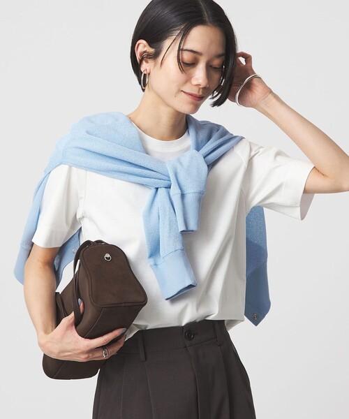 green label relaxing（グリーンレーベルリラクシング）の「スタンダード Tシャツ 制菌（Tシャツ/カットソー・レディース・ダークブラウン/ライム/ダークグレー/ベージュ/オフホワイト・38/40）」の2枚目の写真