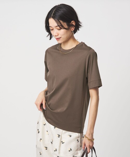 green label relaxing（グリーンレーベルリラクシング）の「スタンダード Tシャツ 制菌（Tシャツ/カットソー・レディース・ダークブラウン/ライム/ダークグレー/ベージュ/オフホワイト・38/40）」の15枚目の写真