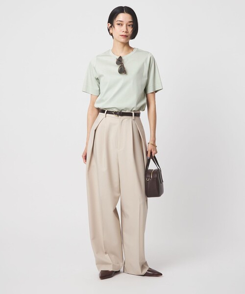 green label relaxing（グリーンレーベルリラクシング）の「スタンダード Tシャツ 制菌（Tシャツ/カットソー・レディース・ダークブラウン/ライム/ダークグレー/ベージュ/オフホワイト・38/40）」の20枚目の写真