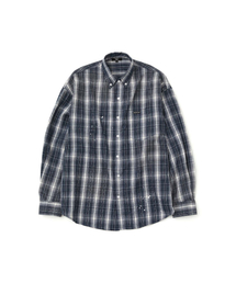 ペインティングフランネルチェックシャツ_NAVY