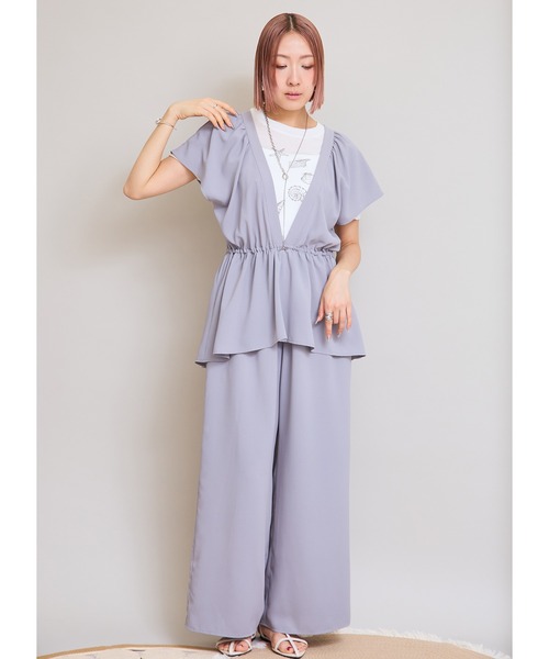 LHELBIE(レルビエ)の「ペプラムフレアサロペット(サロペット/オーバーオール・レディース・ブラック/グレー/ブラウン・M)」の6枚目の写真