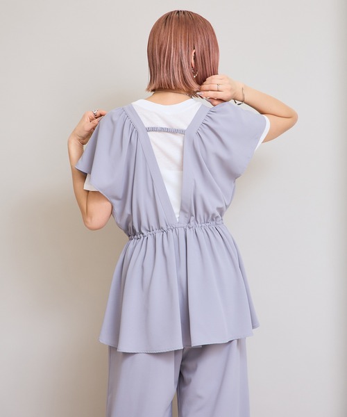 LHELBIE(レルビエ)の「ペプラムフレアサロペット(サロペット/オーバーオール・レディース・ブラック/グレー/ブラウン・M)」の5枚目の写真