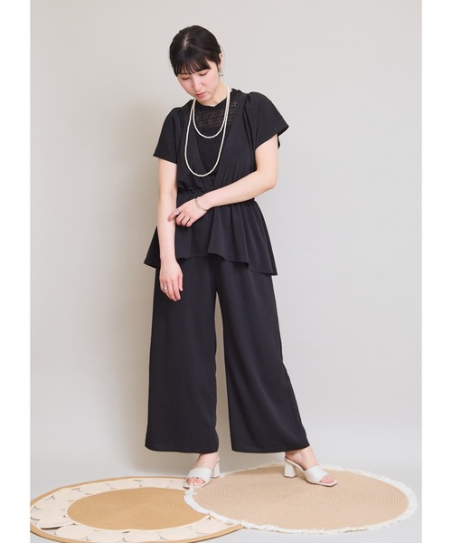 LHELBIE(レルビエ)の「ペプラムフレアサロペット(サロペット/オーバーオール・レディース・ブラック/グレー/ブラウン・M)」の19枚目の写真