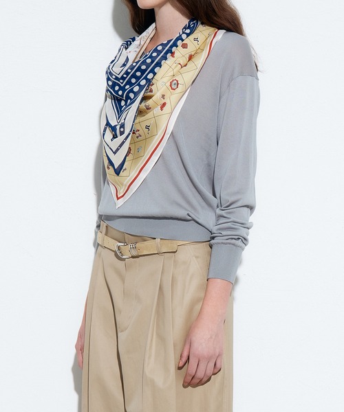 LE CIEL BLEU（ルシェルブルー）の「デタッチャブルスカーフVニット / Detachable Scarf V Knit（ニット/セーター・レディース・レッド/ブルー/グレー・36）」の22枚目の写真