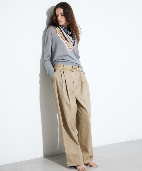 LE CIEL BLEU（ルシェルブルー）の「デタッチャブルスカーフVニット / Detachable Scarf V Knit（ニット/セーター・レディース・レッド/ブルー/グレー・36）」の19枚目の写真