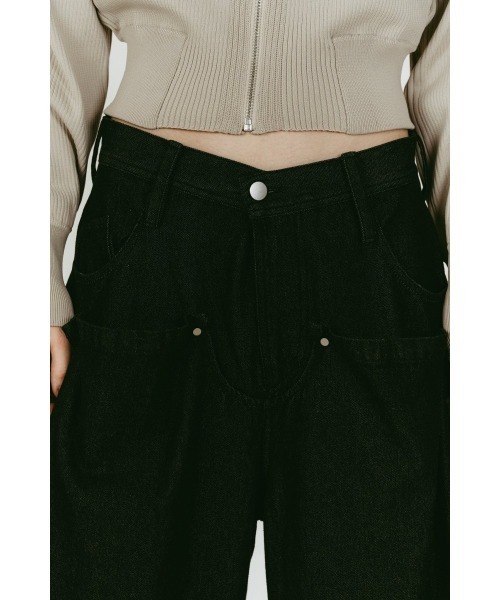 Knuth Marf(クヌースマーフ)の「cling drape denim pants(unisex)(デニムパンツ・レディース・ブラック・X-SMALL/SMALL/MEDIUM)」の7枚目の写真