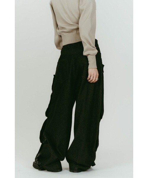 Knuth Marf(クヌースマーフ)の「cling drape denim pants(unisex)(デニムパンツ・レディース・ブラック・X-SMALL/SMALL/MEDIUM)」の9枚目の写真