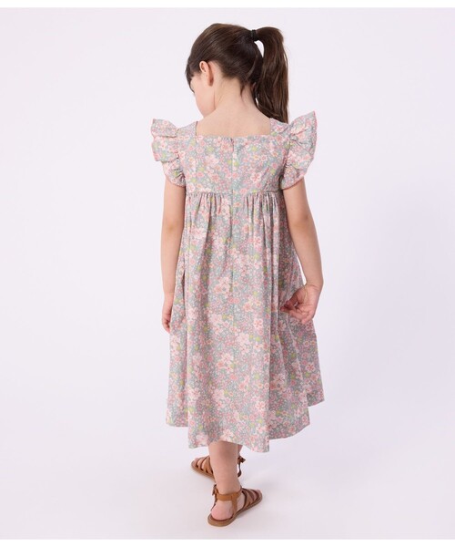 PETIT BATEAU(プチバトー)の「フラワープリントワンピース(ワンピース・キッズ・ライトグリーン・5YEAR/4YEAR/3YEAR)」の2枚目の写真