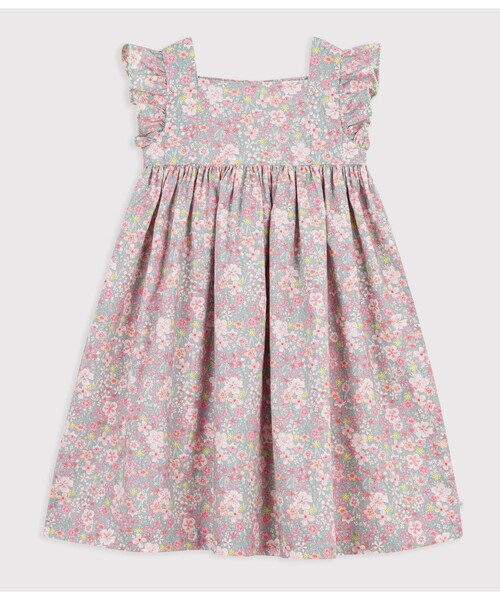 PETIT BATEAU(プチバトー)の「フラワープリントワンピース(ワンピース・キッズ・ライトグリーン・5YEAR/4YEAR/3YEAR)」の4枚目の写真