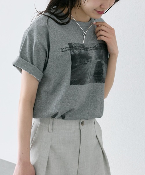PUAL CE CIN（ピュアルセシン）の「アソートフォトプリントTシャツ（Tシャツ/カットソー・レディース・グレー/オフホワイト・FREE）」の10枚目の写真
