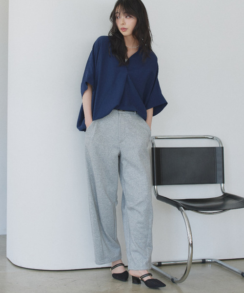 Eclat one(エクラワン)の「【Eclat one】スキッパー カラー ワイドシルエット シャツ(シャツ/ブラウス・レディース・ミント/イエロー/ネイビー/オフホワイト・M)」の15枚目の写真