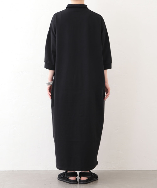 JOURNAL STANDARD LUXE（ジャーナルスタンダード　ラックス）の「《追加》デラヴェジャージー ポロワンピース（ワンピース・レディース・ブラック・MEDIUM）」の12枚目の写真