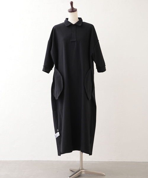 JOURNAL STANDARD LUXE（ジャーナルスタンダード　ラックス）の「《追加》デラヴェジャージー ポロワンピース（ワンピース・レディース・ブラック・MEDIUM）」の18枚目の写真