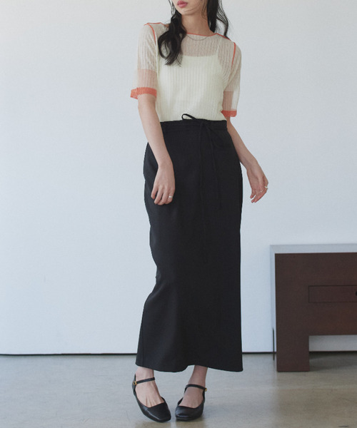 Eclat one(エクラワン)の「【Eclat one】シアー バイカラー 半袖 カットソー ◎(Tシャツ/カットソー・レディース・イエロー/グレー/オフホワイト・M)」の17枚目の写真
