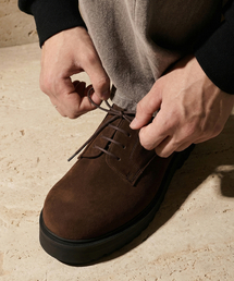 FIRENZE ATELIER（フィレンツェアトリエ）の「[SECOND.A] ボリュームラウンドトゥ5CMスエードダービー2NDF2700BS[BROWN]（ドレスシューズ）」