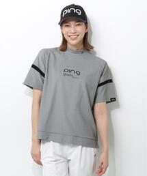 【PING APPAREL】レイブロックエコ配色切替半袖ハイネックシャツ <PERFORMANCE> (LADIES)