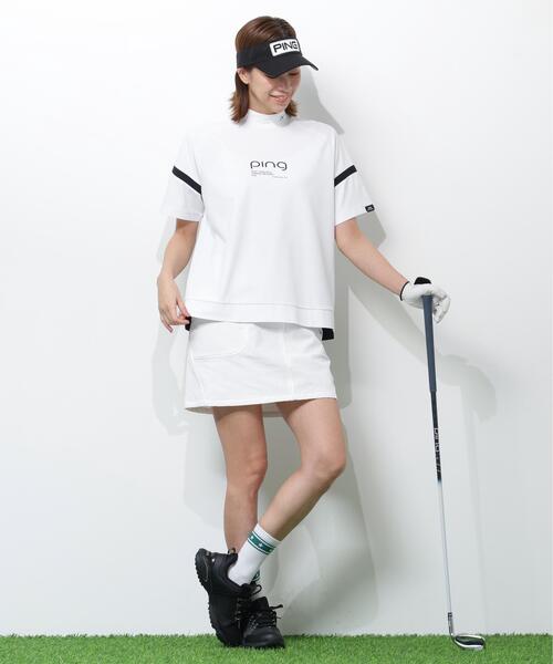 PING（ピン）の「【PING APPAREL】レイブロックエコ配色切替半袖ハイネックシャツ ＜PERFORMANCE＞ (LADIES)（Tシャツ/カットソー・レディース・ピンク/ホワイト/グレー/ブラック・LL/L/S/M）」の6枚目の写真