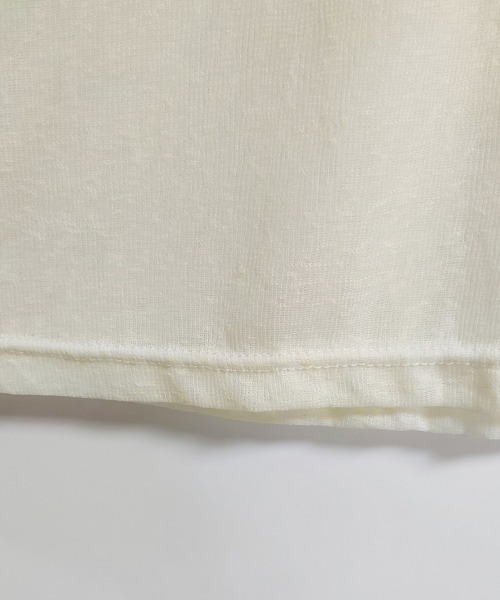ONEP STAR(ワンピスター)の「レイヤードシアートップス(Tシャツ/カットソー・レディース・ベージュ/ブラック/ホワイト/ライトピンク/ライトグリーン・MEDIUM/X-LARGE/LARGE)」の7枚目の写真