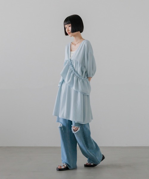 LOWRYS FARM(ローリーズファーム)の「マルチWAYフリルミニワンピースSS 687134(ワンピース・レディース・アイボリー/ブラック/ブラウン/ライトブルー・FREE)」の22枚目の写真