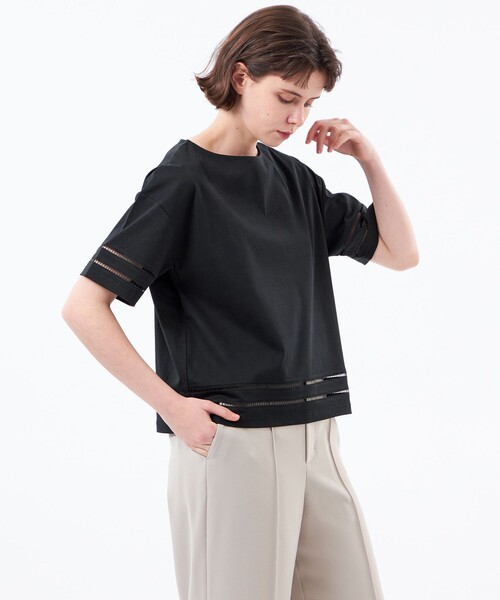 MACKINTOSH PHILOSOPHY(マッキントッシュ フィロソフィー)の「【WEB&一部店舗限定】ハシゴレースプルオーバー(Tシャツ/カットソー・レディース・オフホワイト/ブラック・38)」の2枚目の写真