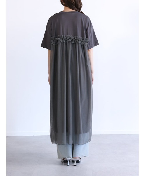 fifth(フィフス)の「チュールドッキングカットソーワンピース(ワンピース・レディース・ブラック/チャコールグレー・F)」の13枚目の写真