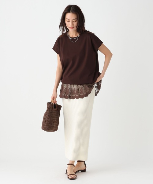 Elura(エルーラ)の「ウッドハンドルペーパートート/646461(ハンドバッグ・レディース・ベージュ/ブラウン・FREE)」の7枚目の写真