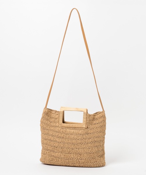 Elura(エルーラ)の「ウッドハンドルペーパートート/646461(ハンドバッグ・レディース・ベージュ/ブラウン・FREE)」の10枚目の写真