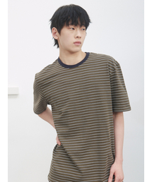 KIJUN MEN（キジュンメンズ）の「Soft Border Tee Khaki（Tシャツ/カットソー）」