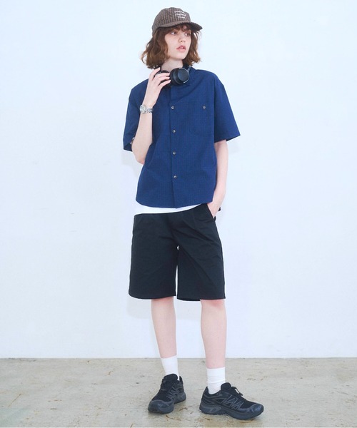 Zooodle（ズードル）の「Micro Check Short Sleeve Shirt - マイクロチェック半袖シャツ -（シャツ/ブラウス・メンズ・ネイビー/ブラウン・MEDIUM/LARGE）」の10枚目の写真