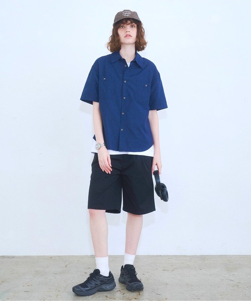 Zooodle（ズードル）の「Micro Check Short Sleeve Shirt - マイクロチェック半袖シャツ -（シャツ/ブラウス・メンズ・ネイビー/ブラウン・MEDIUM/LARGE）」の11枚目の写真