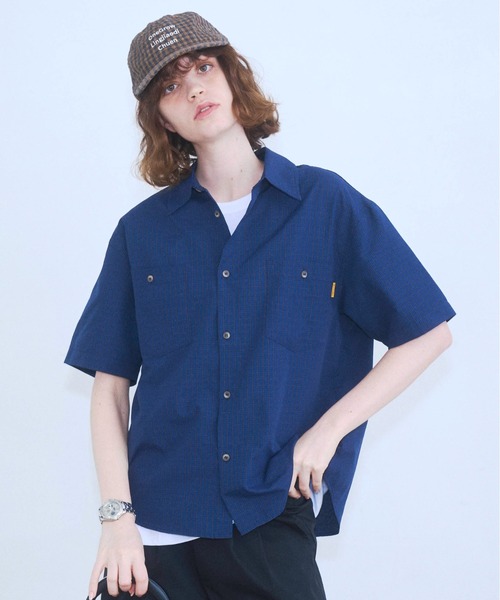 Zooodle（ズードル）の「Micro Check Short Sleeve Shirt - マイクロチェック半袖シャツ -（シャツ/ブラウス・メンズ・ネイビー/ブラウン・MEDIUM/LARGE）」の6枚目の写真