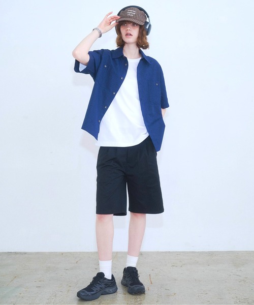 Zooodle（ズードル）の「Micro Check Short Sleeve Shirt - マイクロチェック半袖シャツ -（シャツ/ブラウス・メンズ・ネイビー/ブラウン・MEDIUM/LARGE）」の14枚目の写真