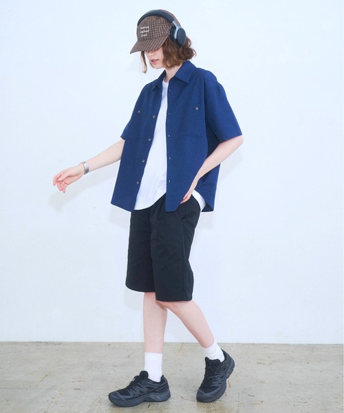Zooodle（ズードル）の「Micro Check Short Sleeve Shirt - マイクロチェック半袖シャツ -（シャツ/ブラウス・メンズ・ネイビー/ブラウン・MEDIUM/LARGE）」の15枚目の写真