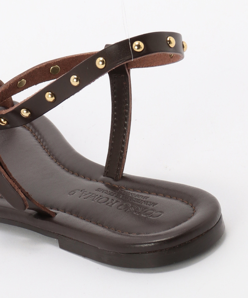 CORSO ROMA,9(コルソローマ)の「《WEB+一部店舗限定》CORSO ROMA9/ コルソローマノーヴェ STUDS TONGS(サンダル・レディース・ブラウン/ブラック・23.5cm/23cm/24.5cm/24cm)」の11枚目の写真