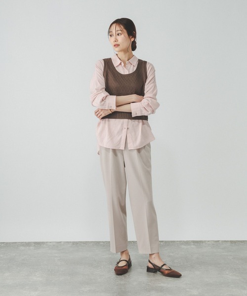 GLOBAL WORK（グローバルワーク）の「ウツクシルエットDRYテーパードパンツ/636544（その他パンツ・レディース・ネイビー/ブラウン系その他3/チャコールグレー/ブラック/グレイッシュベージュ・XX-LARGE/L-Long/XL-Long/M-Long/LARGE/MEDIUM/X-LARGE/SMALL/S-Long/X-SMALL）」の6枚目の写真