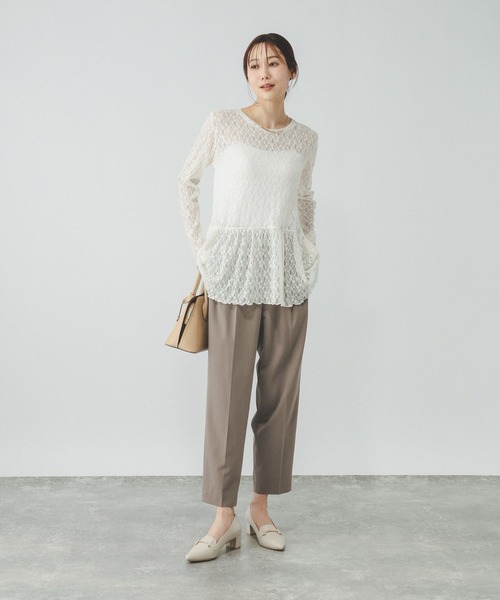 GLOBAL WORK（グローバルワーク）の「ウツクシルエットDRYテーパードパンツ/636544（その他パンツ・レディース・ネイビー/ブラウン系その他3/チャコールグレー/ブラック/グレイッシュベージュ・XX-LARGE/L-Long/XL-Long/M-Long/LARGE/MEDIUM/X-LARGE/SMALL/S-Long/X-SMALL）」の11枚目の写真
