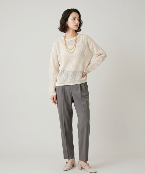 GLOBAL WORK(グローバルワーク)の「ウツクシルエットDRYテーパードパンツ/636544(その他パンツ・レディース・ネイビー/ブラウン系その他3/チャコールグレー/ブラック/グレイッシュベージュ・XX-LARGE/L-Long/XL-Long/M-Long/LARGE/MEDIUM/X-LARGE/SMALL/S-Long/X-SMALL)」の6枚目の写真