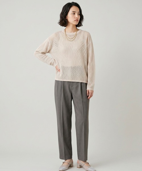 GLOBAL WORK(グローバルワーク)の「ウツクシルエットDRYテーパードパンツ/636544(その他パンツ・レディース・ネイビー/ブラウン系その他3/チャコールグレー/ブラック/グレイッシュベージュ・XX-LARGE/L-Long/XL-Long/M-Long/LARGE/MEDIUM/X-LARGE/SMALL/S-Long/X-SMALL)」の7枚目の写真