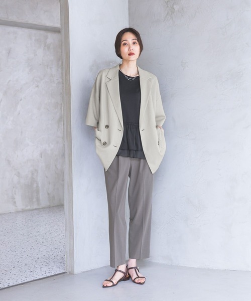 GLOBAL WORK（グローバルワーク）の「ウツクシルエットDRYテーパードパンツ/636544（その他パンツ・レディース・ネイビー/ブラウン系その他3/チャコールグレー/ブラック/グレイッシュベージュ・XX-LARGE/L-Long/XL-Long/M-Long/LARGE/MEDIUM/X-LARGE/SMALL/S-Long/X-SMALL）」の7枚目の写真