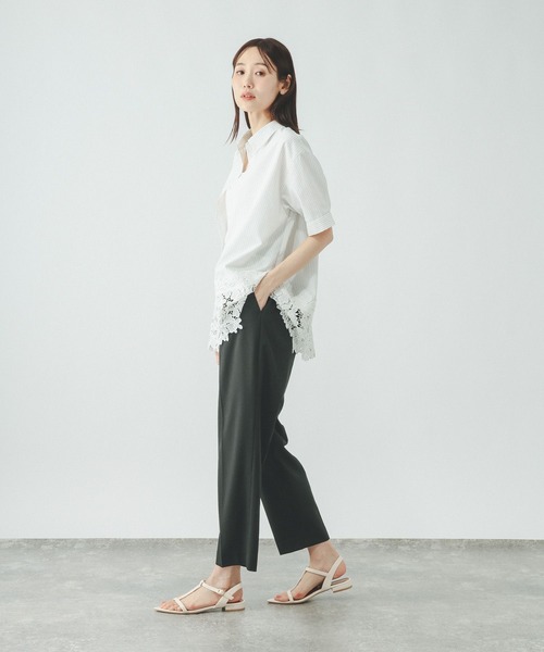 GLOBAL WORK（グローバルワーク）の「ウツクシルエットDRYテーパードパンツ/636544（その他パンツ・レディース・ネイビー/ブラウン系その他3/チャコールグレー/ブラック/グレイッシュベージュ・XX-LARGE/L-Long/XL-Long/M-Long/LARGE/MEDIUM/X-LARGE/SMALL/S-Long/X-SMALL）」の14枚目の写真