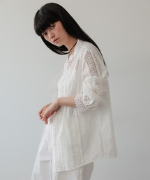 TENTO | コットンレース刺繍長袖シャツ(シャツ/ブラウス)