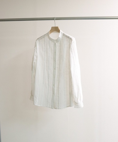 TENTO（テント）の「コットンレース刺繍長袖シャツ（シャツ/ブラウス・レディース・ホワイト・FREE）」の13枚目の写真