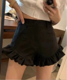 フロントポケットデザインフリルショートパンツ
