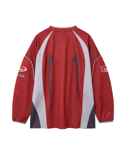 PHYPS MOTORCYCLE(フィップスモーターサイクル)の「Motorcycle Jersey Long Sleeve Red(Tシャツ/カットソー・レディース・その他・SMALL/MEDIUM/LARGE/X-LARGE)」の2枚目の写真