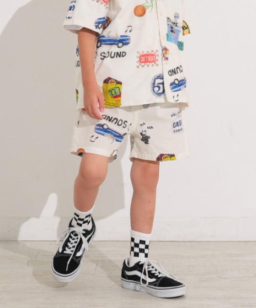 Ocean&Ground(オーシャン&グラウンド)の「ペイントアートショーツ(その他パンツ・キッズ・チャコール/アイボリー・120/110/100/90/140/130)」の3枚目の写真