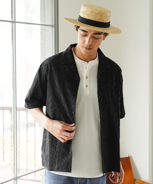 BAYFLOW(ベイフロー)の「インドジャガードシャツ(シャツ/ブラウス・メンズ・オレンジ/ブラック・LARGE/MEDIUM)」の1枚目の写真