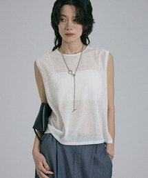qualite（カリテ）の「シアーノースリーブT　春服　夏服　オフィスカジュアル（タンクトップ）」