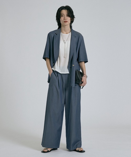 qualite（カリテ）の「シアーノースリーブT　春服　夏服　オフィスカジュアル（タンクトップ・レディース・ブラック/クリーム/オフホワイト・フリー）」の20枚目の写真