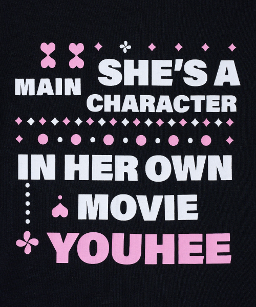 YOUHEE（ユヒ）の「MOVIE YOUHEE LETTERING T-SHIRTS_BLACK（Tシャツ/カットソー・レディース・その他・FREE）」の5枚目の写真